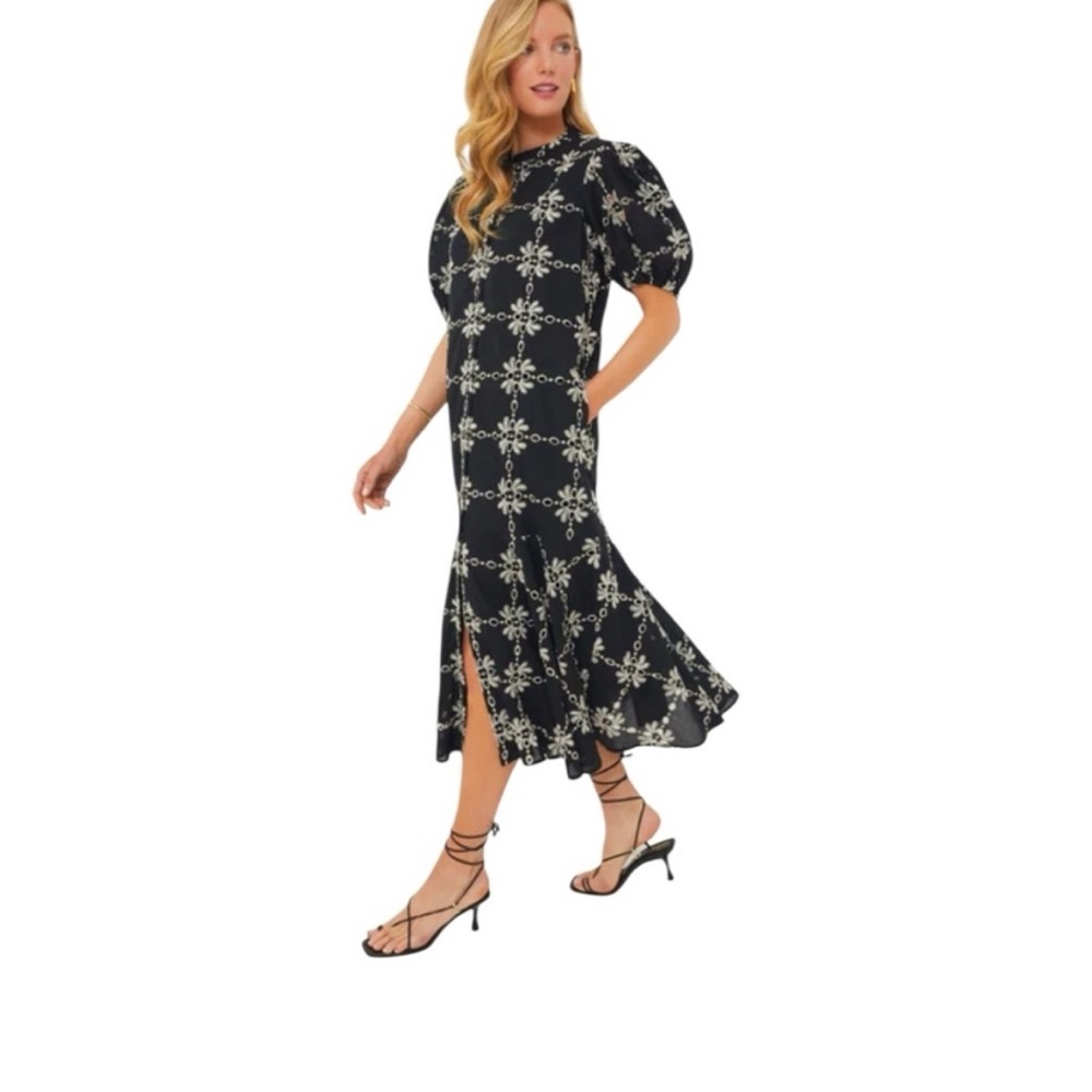 Tuckernuck Black Eyelet Lewis Puff Sleeve Maxi Dress